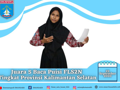 Juara 5 Baca Puisi FLS2N 2020 Tingkat Provinsi Kalimantan Selatan