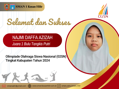 Juara 1 Bulu Tangkis Putri O2SN Tingkat Kabupaten